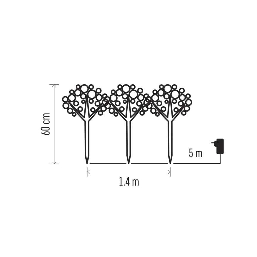 Udendørs LED juledekoration 192xLED/3,6W/230V IP44 varm hvid