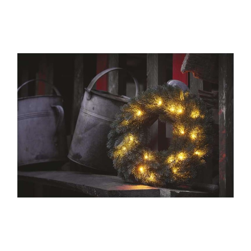 Udendørs LED juledekoration 20xLED/2xAA diam. 40 cm