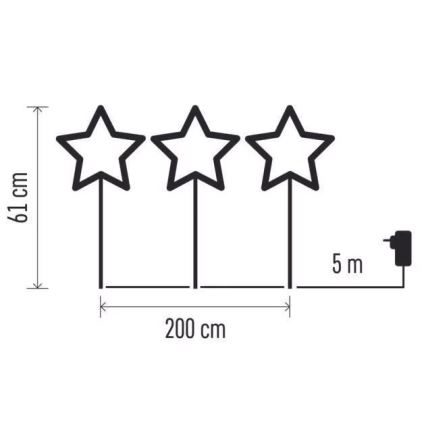 Udendørs LED juledekoration 402xLED/3,6W/4,5/230V IP44 varmt hvidt lys