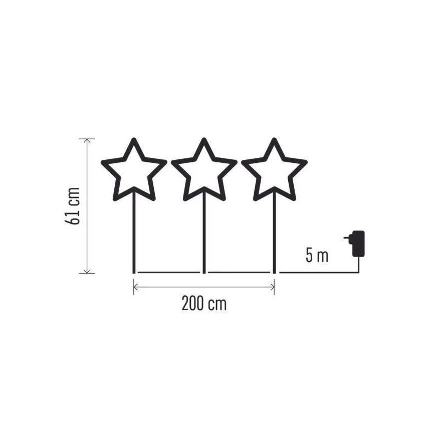 Udendørs LED juledekoration 402xLED/3,6W/4,5/230V IP44 varmt hvidt lys