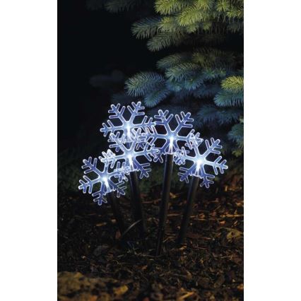 Udendørs LED juledekoration 5xLED/3xAA IP44 snefnug