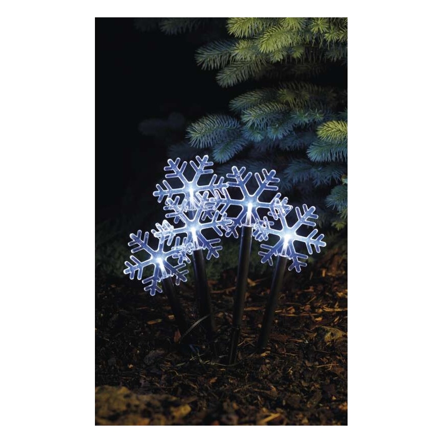 Udendørs LED juledekoration 5xLED/3xAA IP44 snefnug