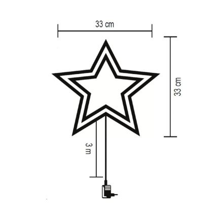 Udendørs LED juledekoration til vindue 35xLED/230V IP44 varm hvid/stjerne
