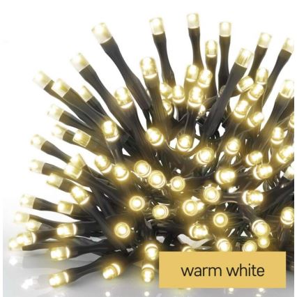 Udendørs LED julekæde 80xLED/3xAA 6,1 m IP44 varm hvid