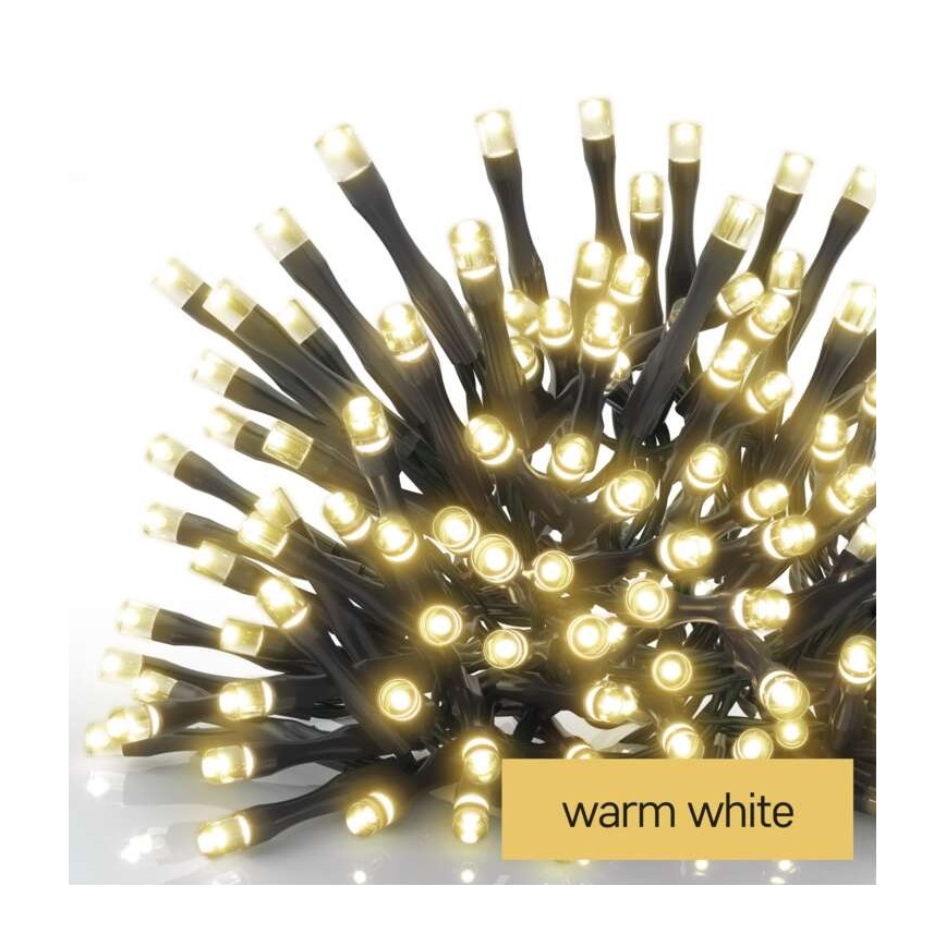 Udendørs LED julekæde 80xLED/3xAA 6,1 m IP44 varm hvid