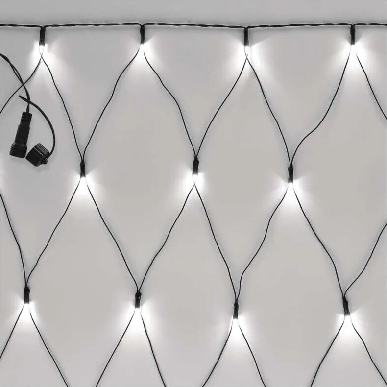 Udendørs LED julelyskæde 160xLED/2x1,5m IP44 kold hvid