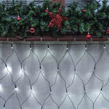 Udendørs LED julelyskæde 160xLED/2x1,5m IP44 kold hvid