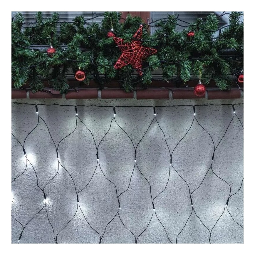 Udendørs LED julelyskæde 160xLED/2x1,5m IP44 kold hvid