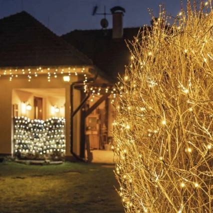 Udendørs LED julelyskæde 160xLED/2x1,5m IP44 varm hvid