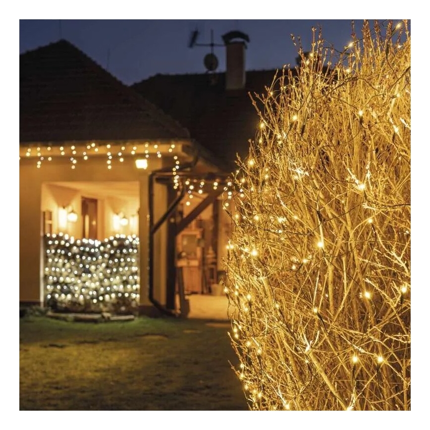Udendørs LED julelyskæde 160xLED/2x1,5m IP44 varm hvid