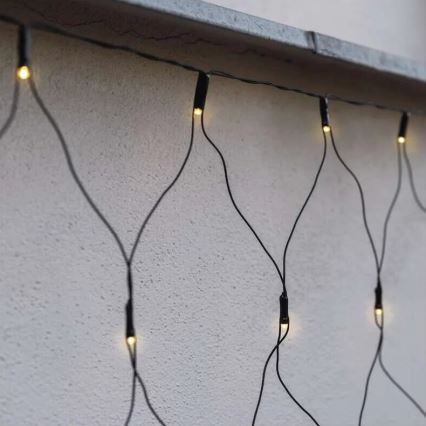 Udendørs LED julelyskæde 160xLED/2x1,5m IP44 varm hvid