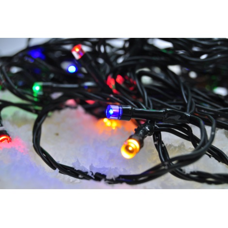 Udendørs LED julelyskæde 200xLED/8 funktioner IP44 25m flerfarvet