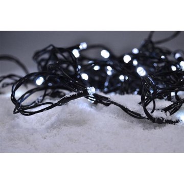 Udendørs LED julelyskæde 200xLED/8 funktioner IP44 25m kold hvid
