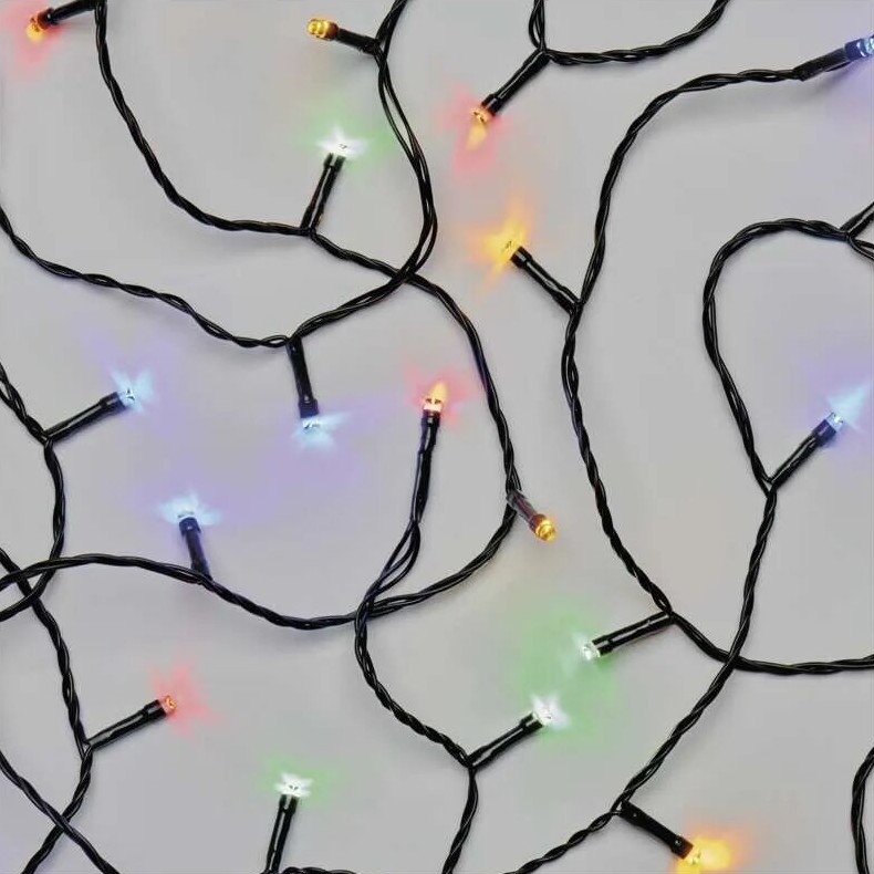 Udendørs LED julelyskæde 50xLED/5m IP44 flerfarvet