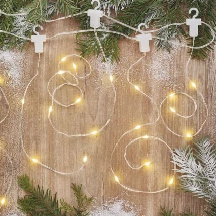 Udendørs LED julelyskæde 54xLED/8 funktioner 6,7x0,7m IP44 varm hvid