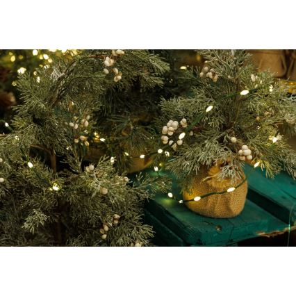 Udendørs LED julelyskæde LINE 700xLED/8 funktioner 40 m IP44 varm hvid