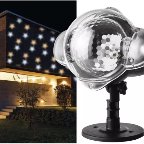 Udendørs LED juleprojektor LED/3,6W/230V IP44 varmt/koldt hvidt lys