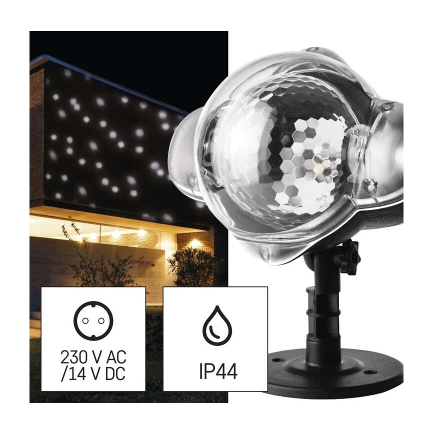 Udendørs LED juleprojektor LED/4W/230V IP44 hvid