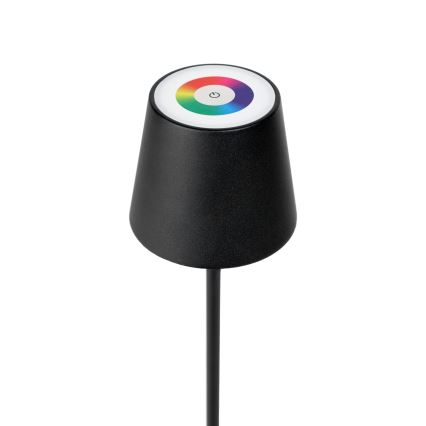 LED RGBW Dæmpbar udendørs rechargeable lampe LED/4W/4000 mAh 3000/4000/5500K IP44 sort