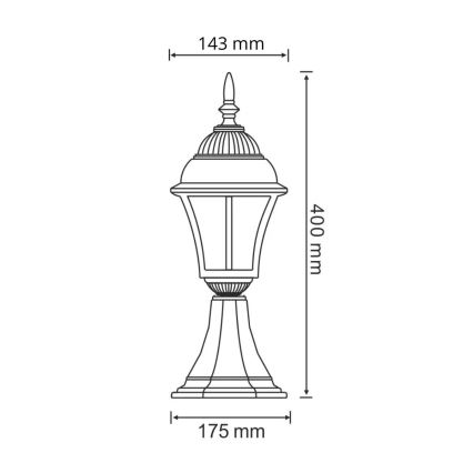 Udendørs LED lampe PARIS 2 1xE27/4,9W/230V