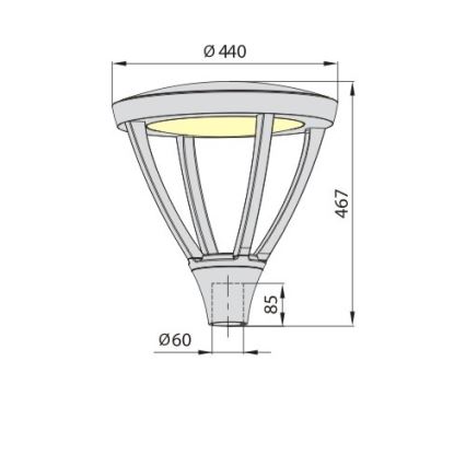 Udendørs LED lampe PARK PLUS LED/60W/230V 4000K