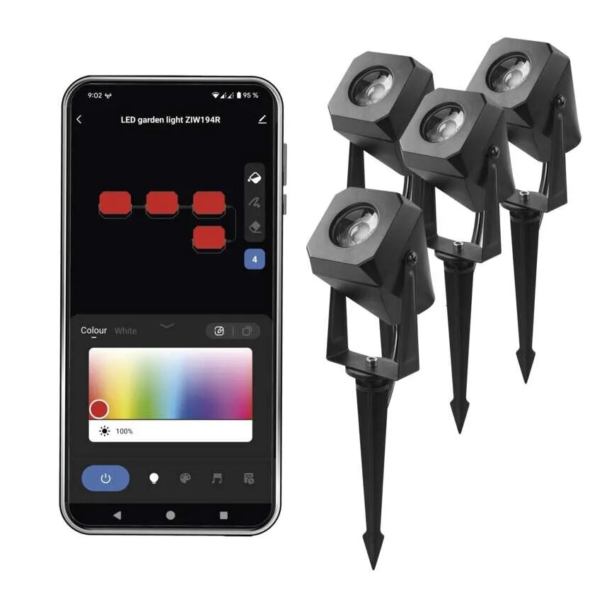 Udendørs LED lampe RGBIC dæmpbar LED/7W/230V 3000-6500K IP65 Wi-Fi Tuya
