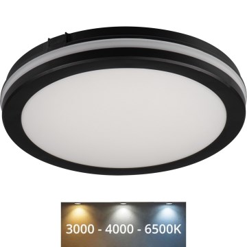 Udendørs LED loftlampe BENO ECO LED/12W/230V 3000/4000/6500K diameter 20 cm IP65 sort