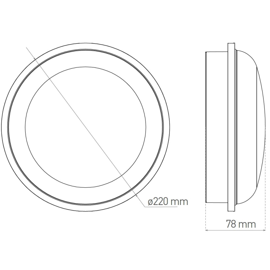 Udendørs LED loftlampe DARA LED/20W/230V IP65 sort