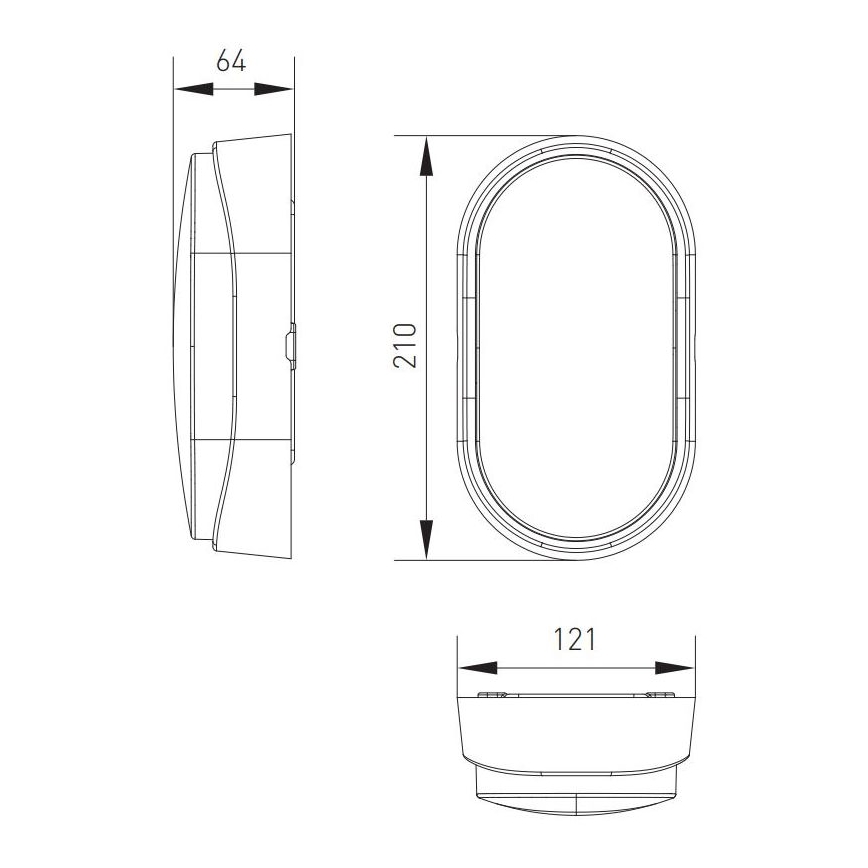Udendørs LED loftlampe LED/12W/230V 3000/4000/6500K IP65 hvid