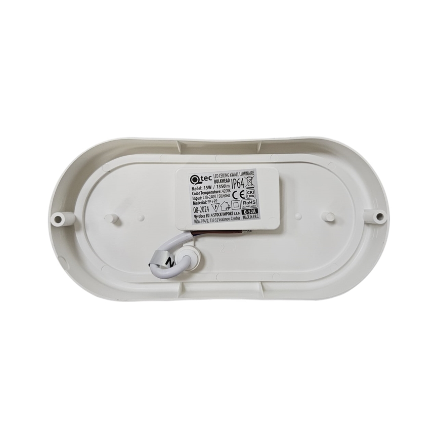 Udendørs LED loftlampe LED/15W/230V 4200K 20x9,8 cm IP64 hvid
