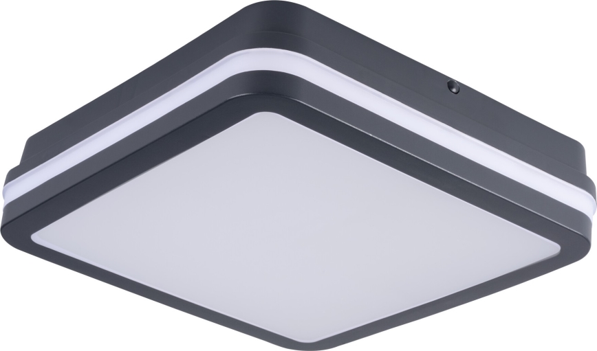 Udendørs LED loftlampe med bevægelsessensor BENO LED/12/18W/230V 3000/3500/4000K IP65 antracit kantet
