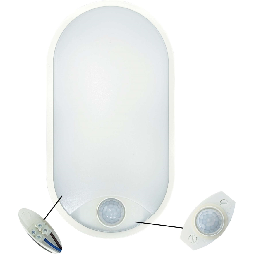 Udendørs LED loftlampe med sensor LED/14W/230V IP54 hvid