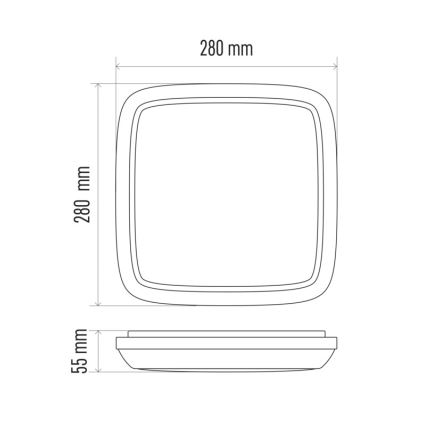 Udendørs LED loftslampe DORI LED/18W/230V IP54 firkantet