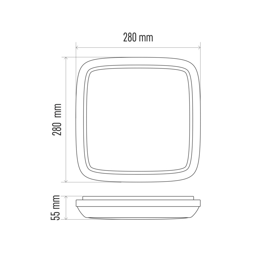 Udendørs LED loftslampe DORI LED/18W/230V IP54 firkantet