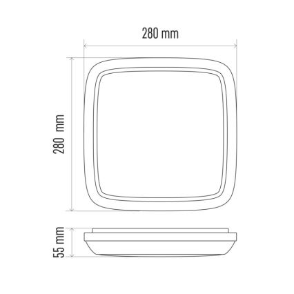 Udendørs LED loftslampe DORI LED/24W/230V IP54 firkantet