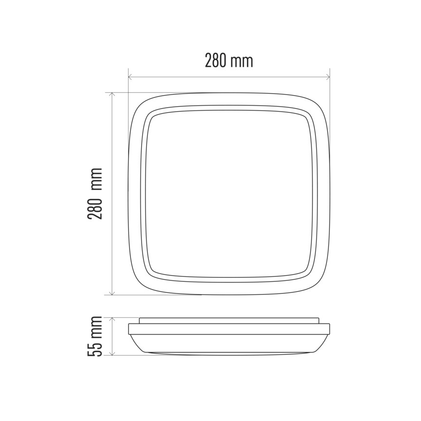 Udendørs LED loftslampe DORI LED/24W/230V IP54 firkantet