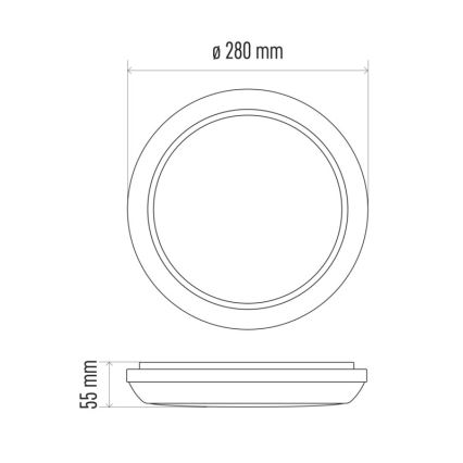 Udendørs LED loftslampe DORI LED/24W/230V IP54 rund