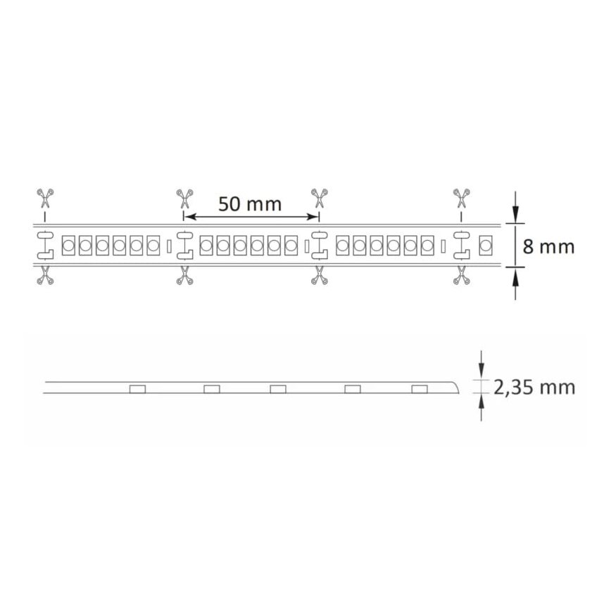 Udendørs LED lysbånd 3m LED/23W/24V/230V 4000K IP65