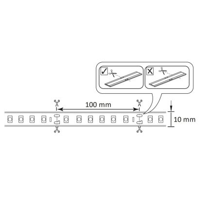 Udendørs LED lysbånd dæmpbart RGBW-farver 5 m LED/24W/12V IP65