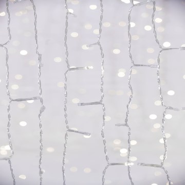 Udendørs LED lysgardin CURTAIN 480xLED/8,4W/230V 3x3 m IP44 kold hvid