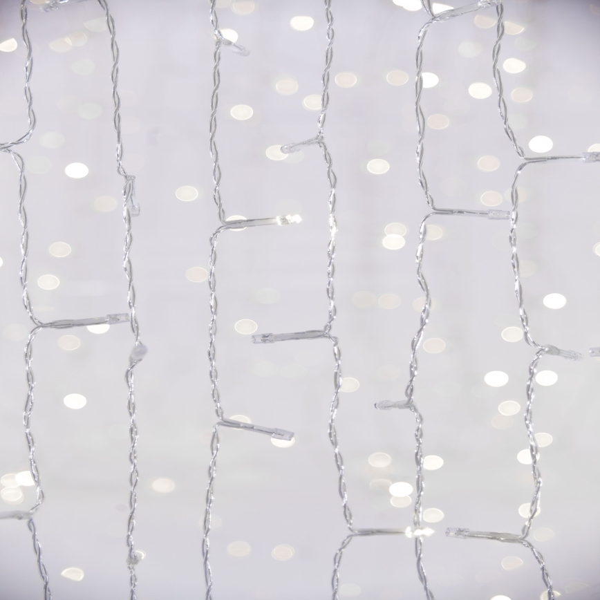 Udendørs LED lysgardin CURTAIN 480xLED/8,4W/230V 3x3 m IP44 kold hvid