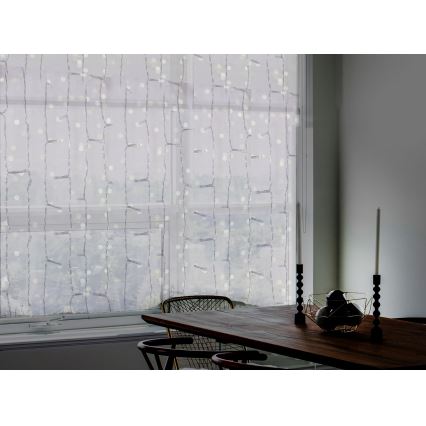 Udendørs LED lysgardin CURTAIN 480xLED/8,4W/230V 3x3 m IP44 kold hvid