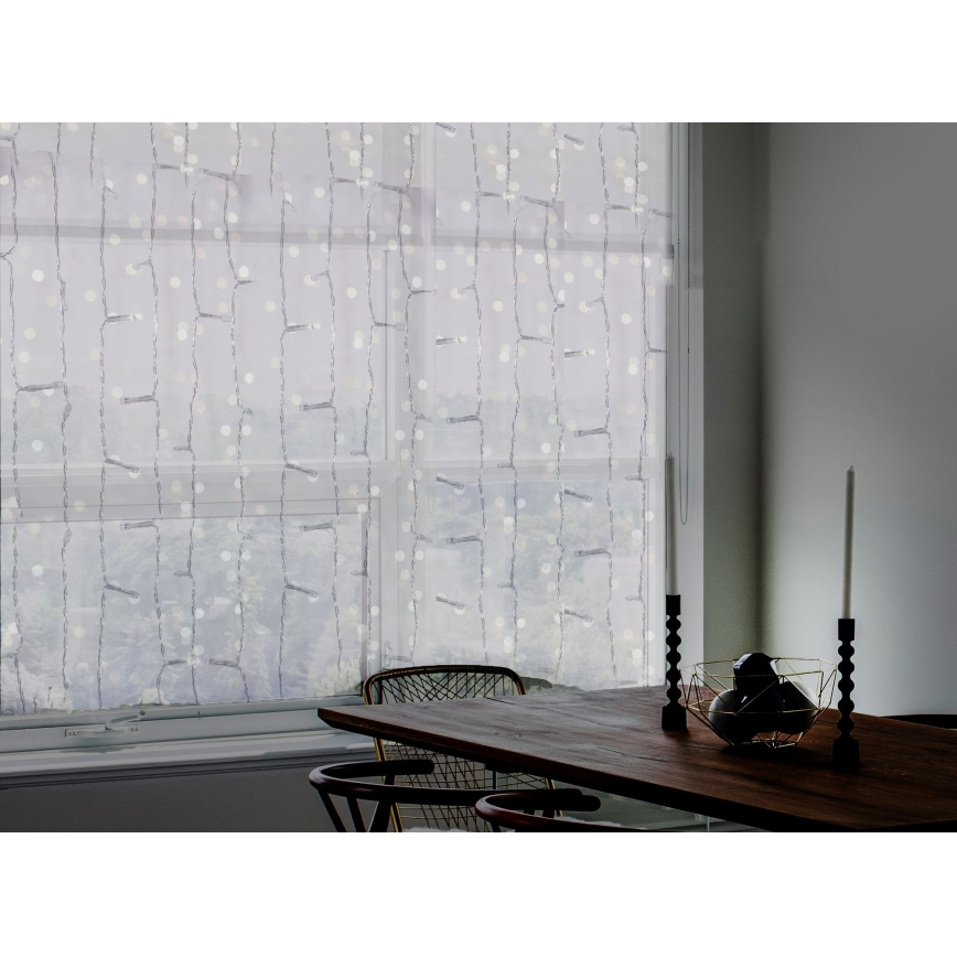 Udendørs LED lysgardin CURTAIN 480xLED/8,4W/230V 3x3 m IP44 kold hvid