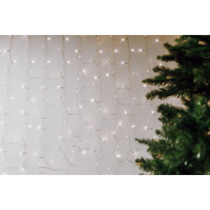 Udendørs LED lysgardin CURTAIN 480xLED/8,4W/230V 3x3 m IP44 kold hvid