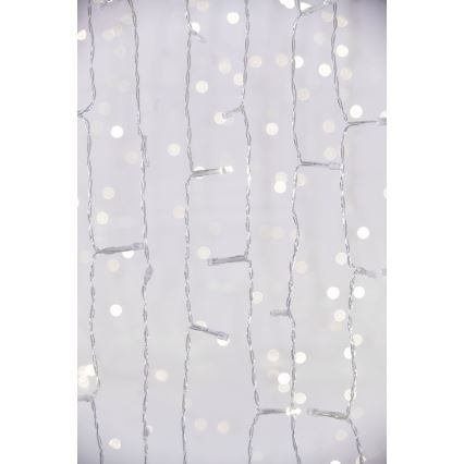 Udendørs LED lysgardin CURTAIN 480xLED/8,4W/230V 3x3 m IP44 kold hvid