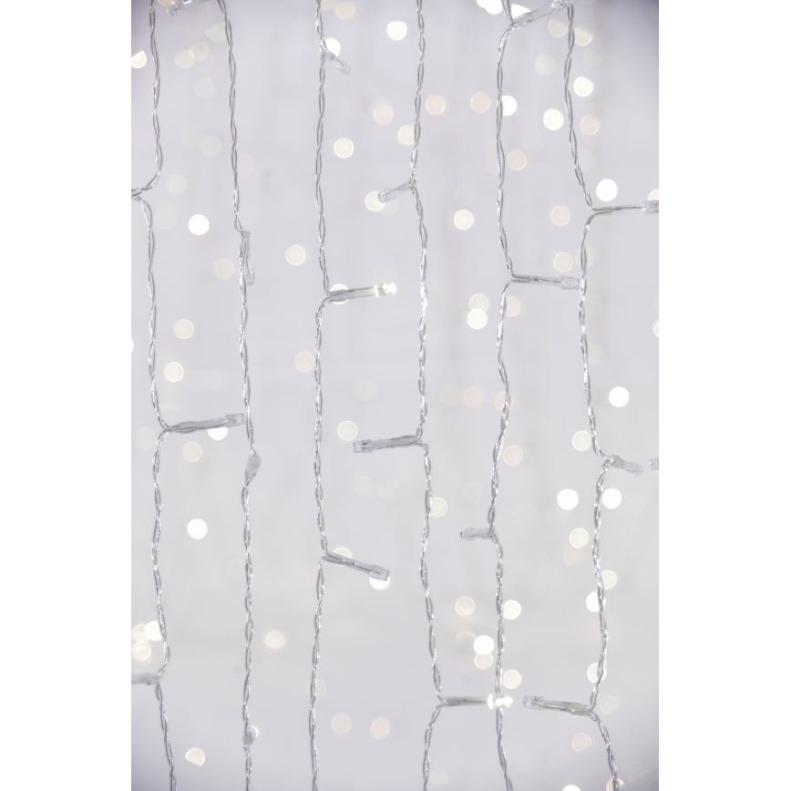 Udendørs LED lysgardin CURTAIN 480xLED/8,4W/230V 3x3 m IP44 kold hvid