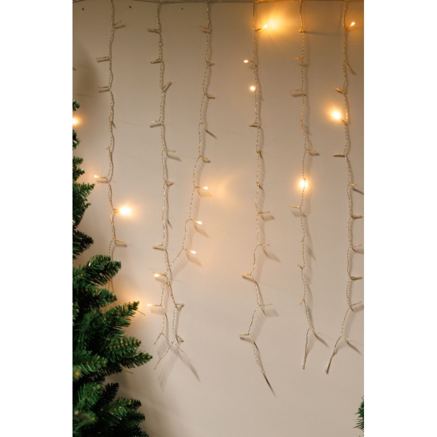 Udendørs LED lysgardin dæmpbart CURTAIN 360xLED/8,4W/230V 2x2 m IP44 varm hvid + fjernbetjening