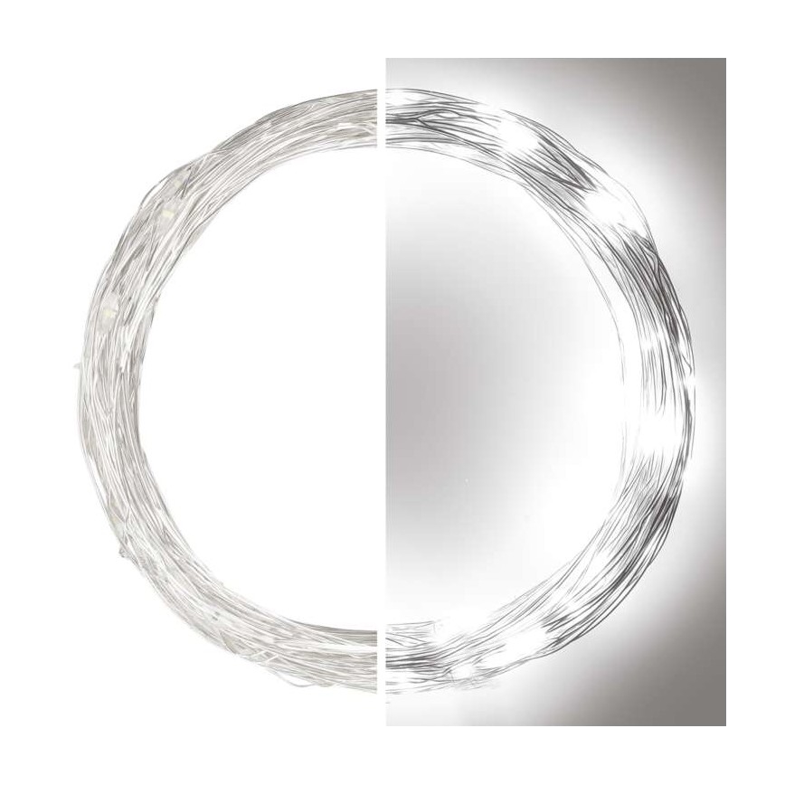 Udendørs LED-lyskæde, 100 LED, 15 m, IP44, kold hvid