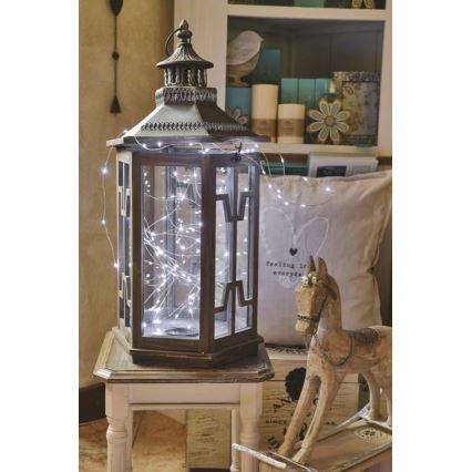 Udendørs LED-lyskæde, 100 LED, 15 m, IP44, kold hvid