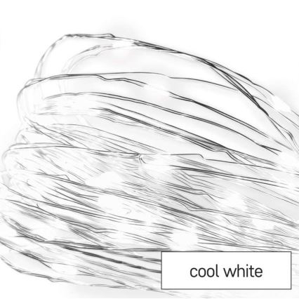 Udendørs LED-lyskæde, 100 LED, 15 m, IP44, kold hvid